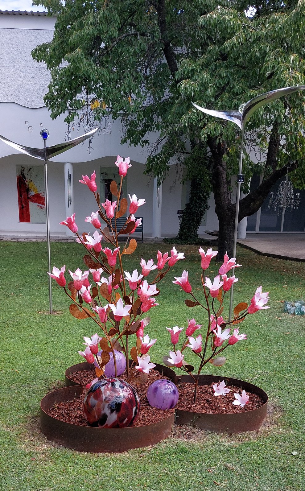 bunte gläserne Blumen