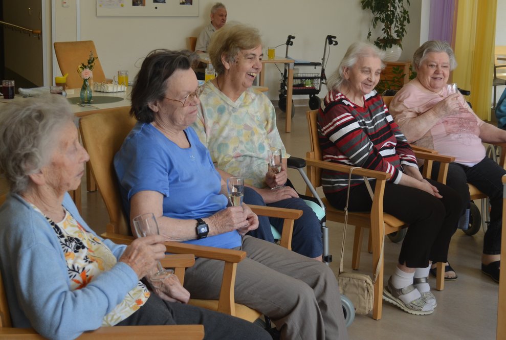 Bewohnerinnen machten eine Pause