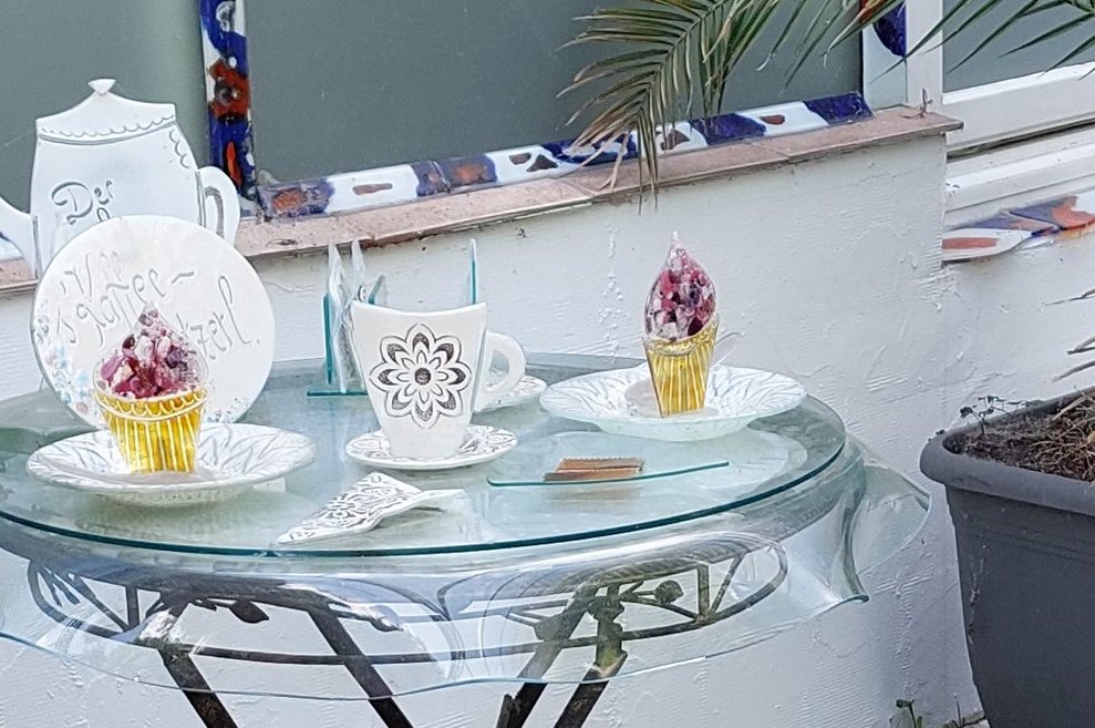 Kaffeeservice aus Glas